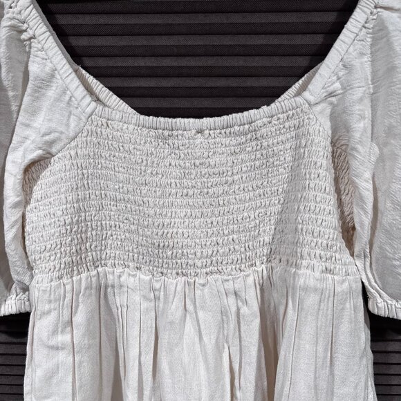 American Eagle Puff Sleeve Babydoll Dress Cream SZ: Small - Picture 11 of 15